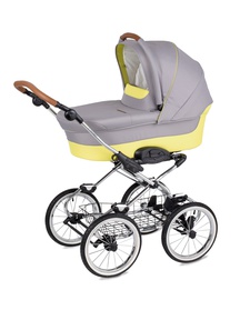 Детская коляска-люлька Navington Caravel EVA Wels на поворотных белых колесах