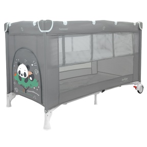 Манеж-кровать Indigo SUMMER (кольца, москитная сетка) 2 уровня