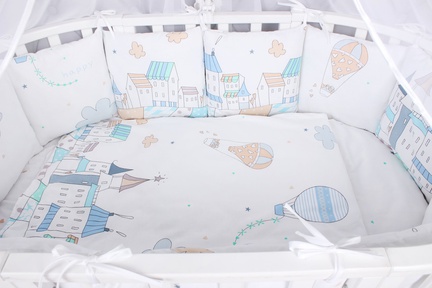 Комплект в кроватку AmaroBaby ФАНТАЗИЯ Premium 18 предметов (6+12 бортиков) 