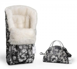 Зимний конверт в коляску Esspero Icelandic Sheep Flowers + сумка на коляску