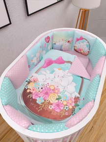 Комплект в кроватку Amarobaby 17 предметов (5+12 подушек-бортиков) 