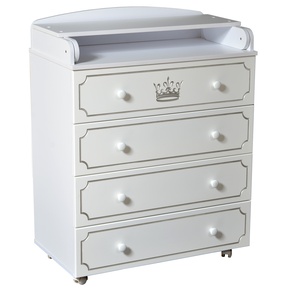 Детский комод Антел Николь 800/4 МДФ с пеленальной доской, с шариковыми направляющими 