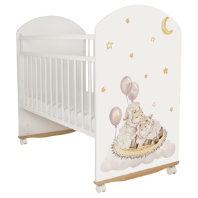 Детская кровать Indigo With Love колесо качалка (мишка, овечка, балерина) 