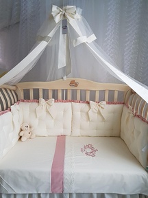 Набор бортиков в кроватку Ecoline Cherry Flower (11 пред.)