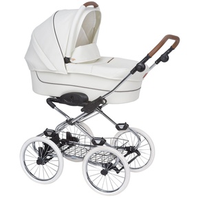 Детская коляска-люлька Navington Caravel EVA Wels на поворотных белых колесах