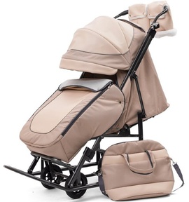 Санки-коляска Pikate Deluxe (эко кожа) 