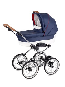 Детская коляска-люлька Navington Caravel EVA Wels на поворотных белых колесах