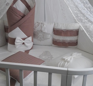 Набор в кроватку Ecoline ЖЕМЧУЖИНА (20 предметов) с конвертом