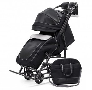 Санки-коляска Pikate Deluxe (эко кожа) 