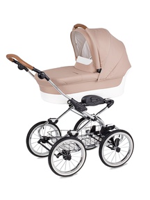 Детская коляска-люлька Navington Caravel EVA Wels на поворотных белых колесах