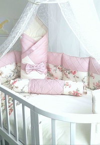 Набор в круглую и овальную кроватку Ecoline Emely (19 предм.)