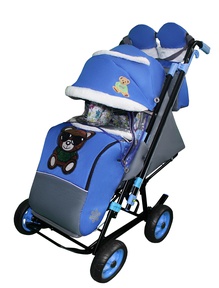 Санки-коляска SNOW GALAXY City-2 на больших колёсах Ева+сумка+варежки