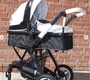 Коляска трансформер с автокреслом Belecoo X6 3 в 1 (BLACK-WHITE) Эко-кожа