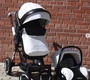 Коляска трансформер с автокреслом Belecoo X6 3 в 1 (BLACK-WHITE) Эко-кожа
