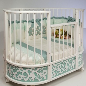 Кровать трансформер Островок Уюта EVA декор Арабески, маятник, колеса