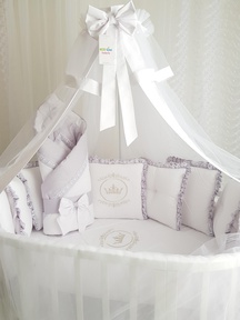 Набор для круглой и овальной кроватки Ecoline Amanda (19 предм)